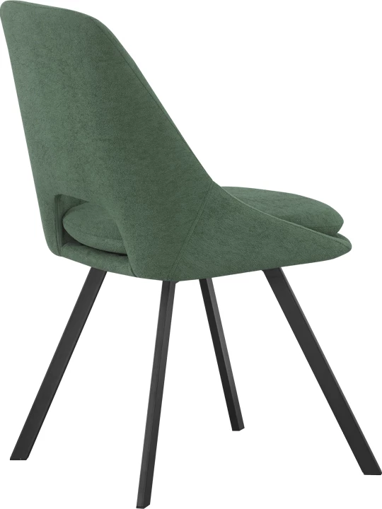 Karrige Initiate, set prej 2 copash, stof i gjelbër, këmbë metalike të zeza, 48x57x85cm