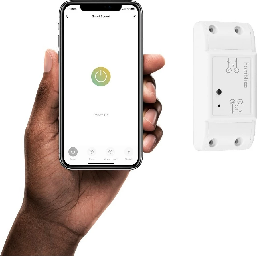 Smart switch Hombli, 2P, Wireless, Plastikë, Bardhë