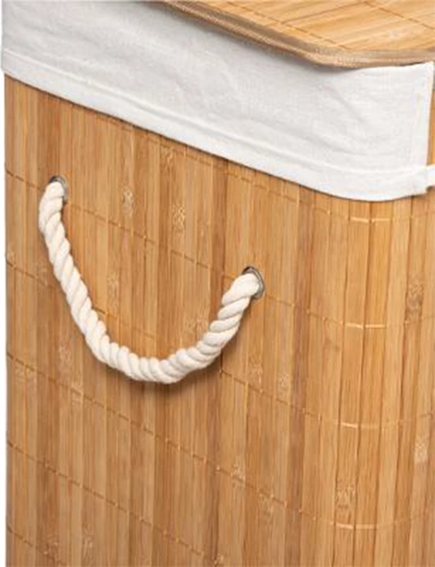 Shportë rrobash natyrale, ngjyrë lisi-bardhë, 40x30x50cm