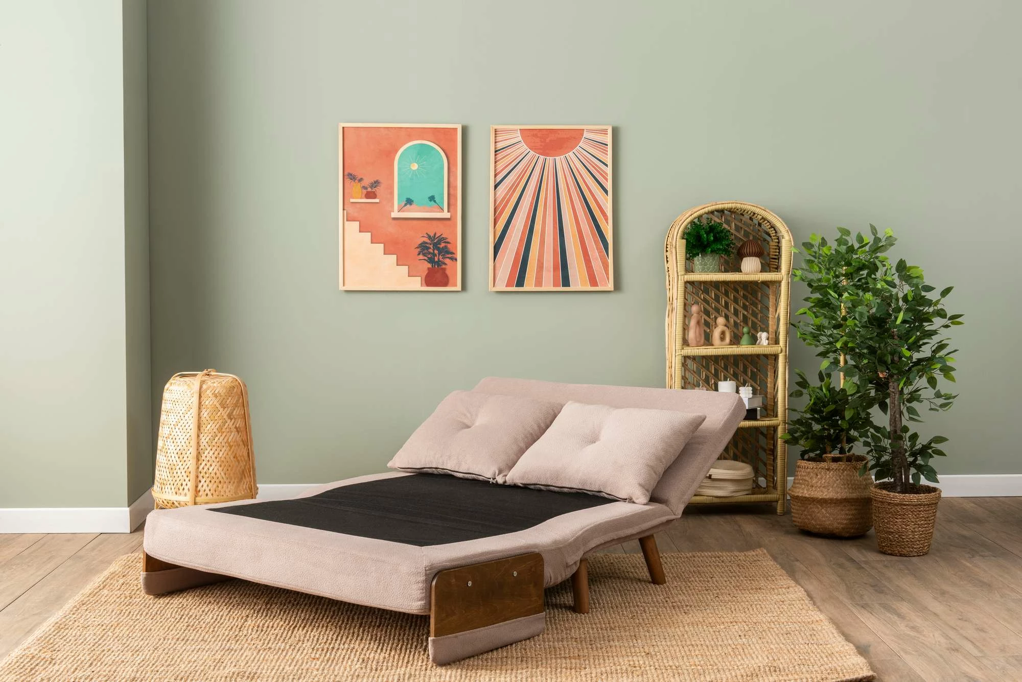 Divan-krevat dy ulëshe, Cosmo, ngjyrë mink, Atelier del Sofa