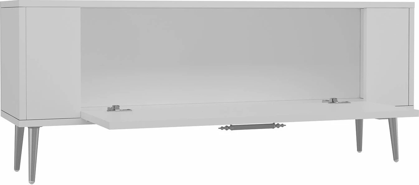 Komodë TV moderne, ngjyrë e bardhë dhe argjendtë, Skye Decor Retrolp5