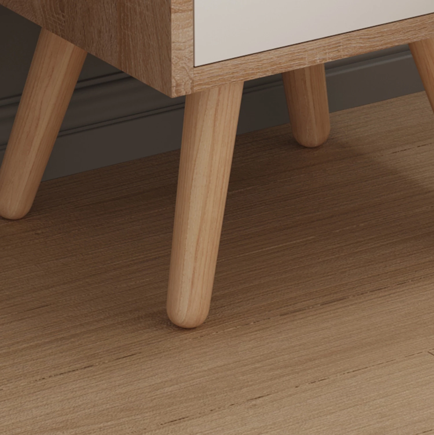 Komodinë nate DINKL FH2472.04 melaminë-2 sirtarë, ngjyrë sonama-bardhë, 29,7x29,7x45H cm