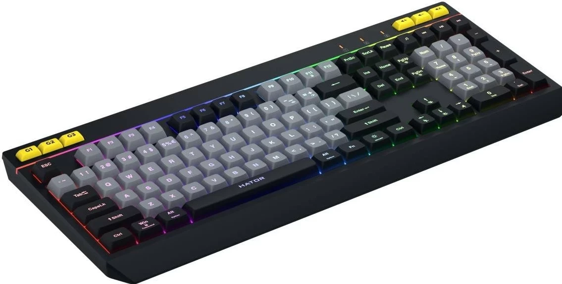 Tastierë Hator Icefall HTK401US, RGB, full-size, me kabllo, black-grey