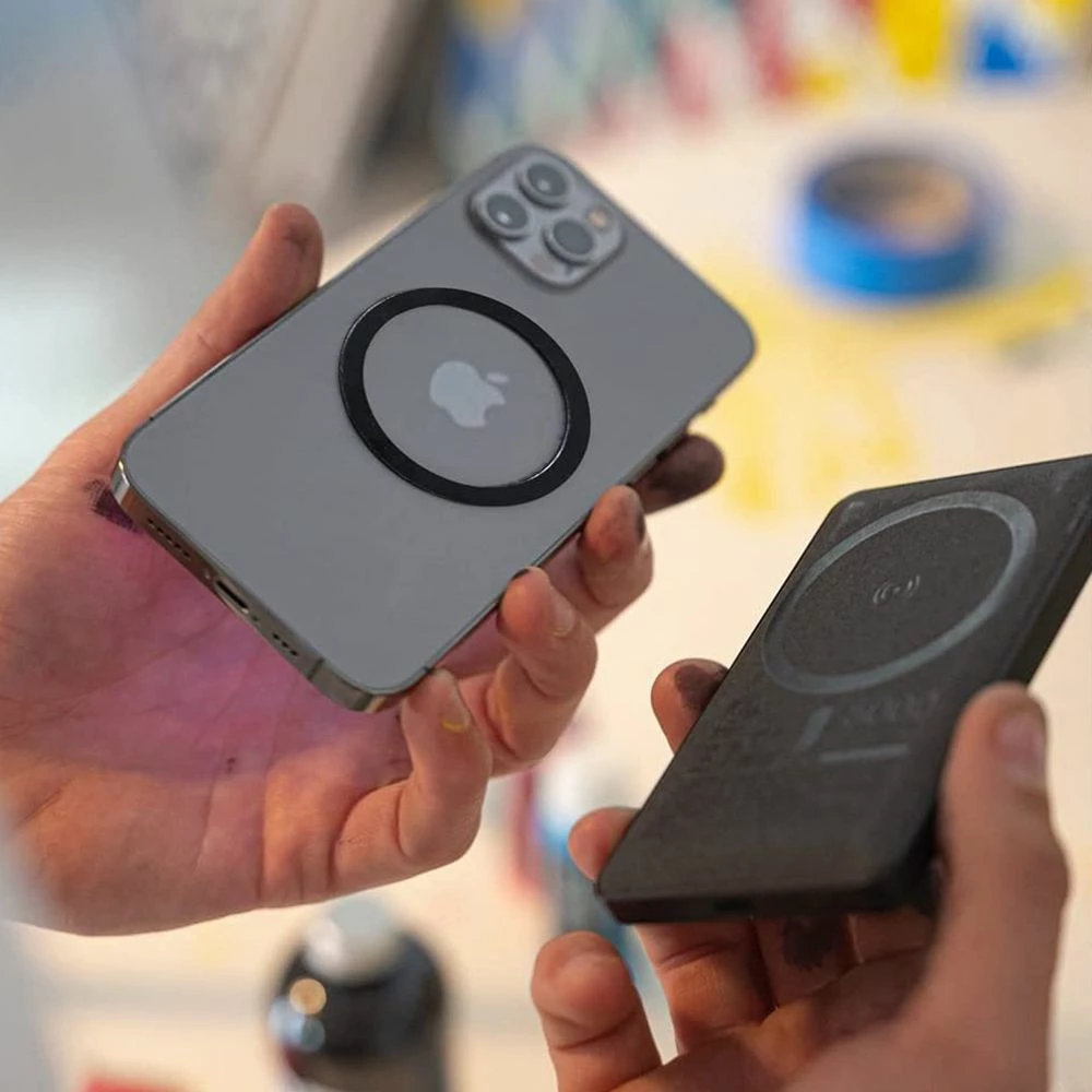 Unaza magnetike MagSafe Tech-Protect MagMat, set 2 copë, e zezë / argjendtë