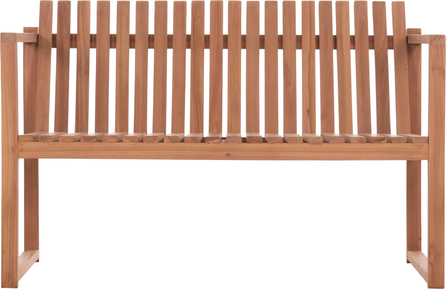 Bankë për jashtë, 2 vende, dru tik, ngjyrë natyrale, VED FH18124, 130x60x86cm