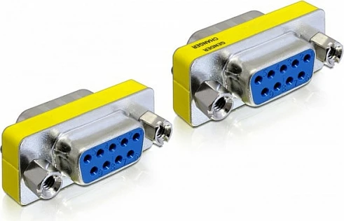 Adapter Gender Changer DeLOCK 65008, Sub-D9 9-pin femër-femër, blu/argjend