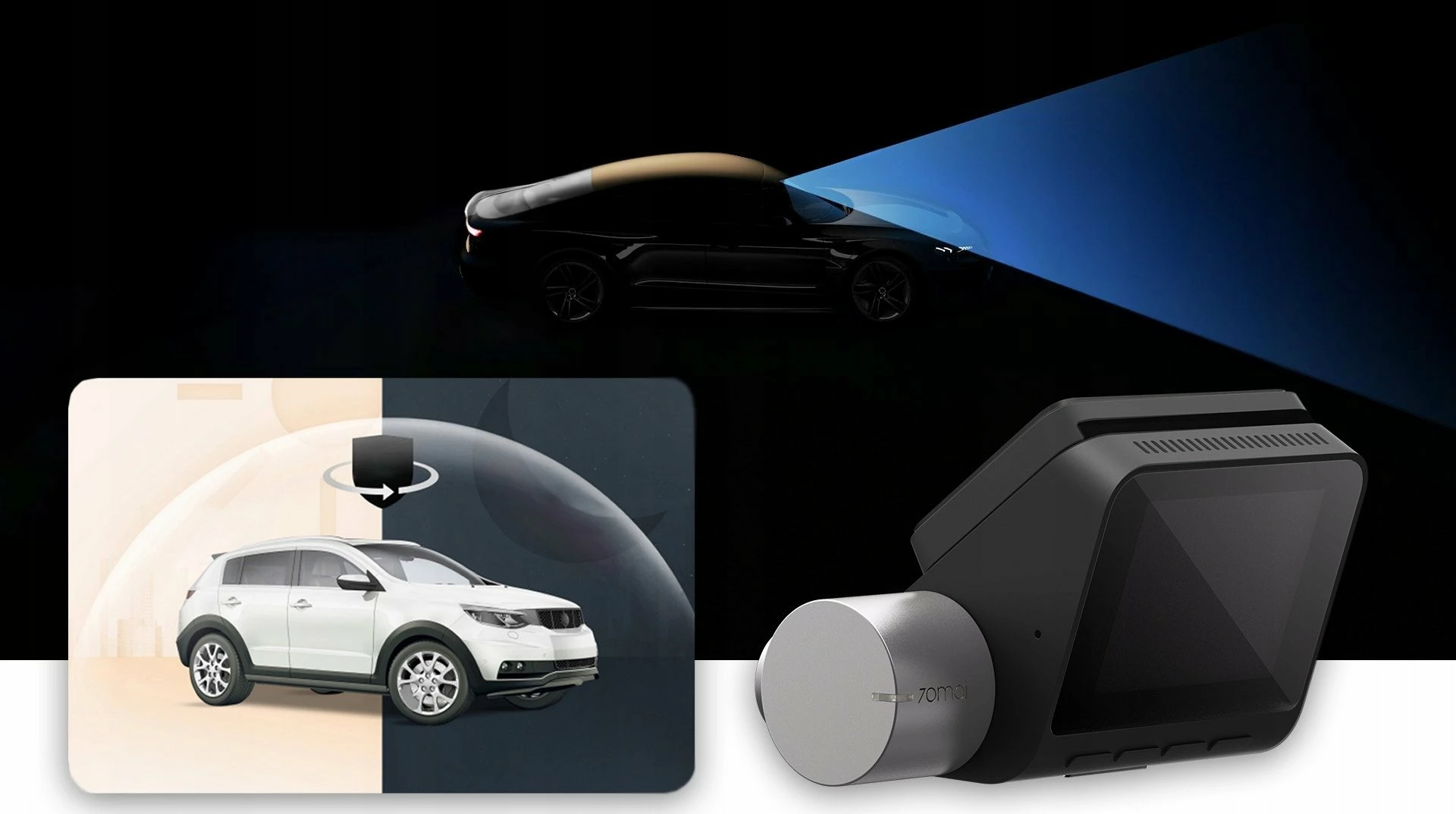 Kamerë regjistruese për veturë 70mai A510 1944p 60fps GPS 140° ekran 2" microSD deri 256GB, e zezë