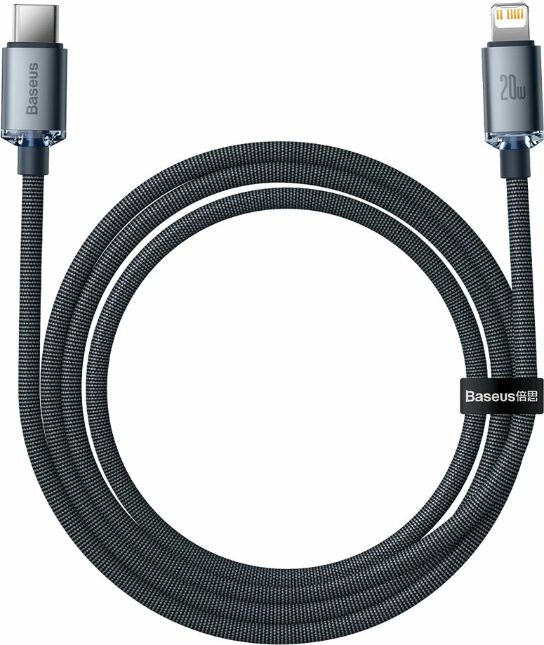 Kabllo Baseus CAJY000201, USB-C në Lightning, 1.2m, 20W, e zezë