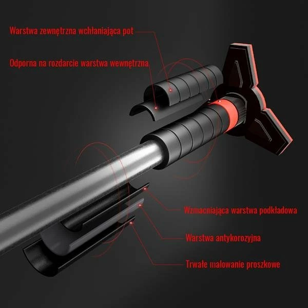 Shufër tërheqjes për kornizë dere HMS DD400, 65-100 cm, 200 kg, e zezë