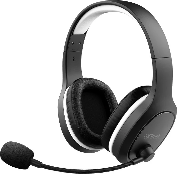 Kufje Trust GXT391 Thian, wireless, për PC dhe PlayStation, bardhë e zi