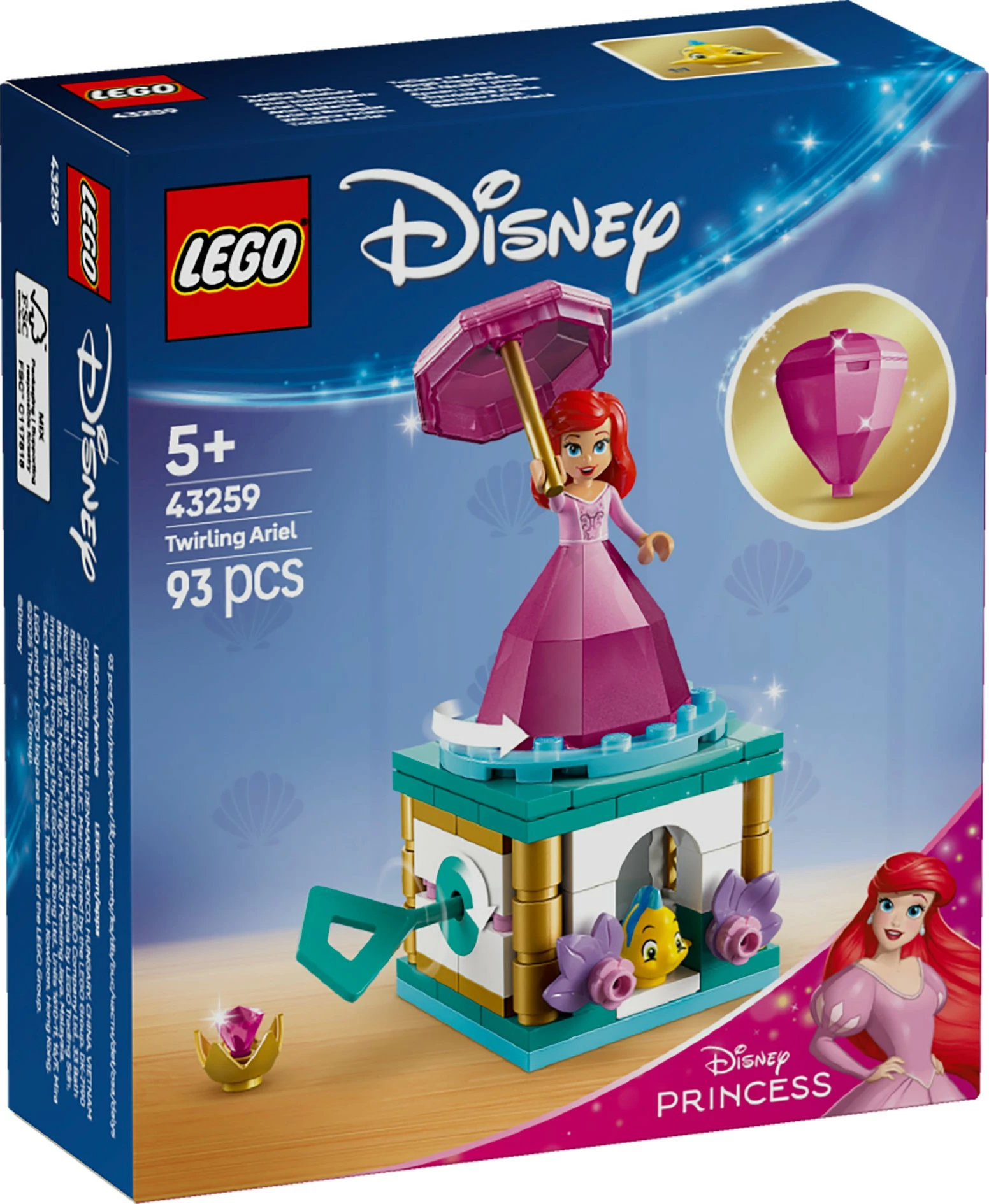 Set ndërtimi LEGO Disney Princess 43259 Arielle, 93 pjesë, multikolor