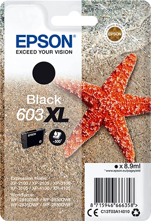 Kartrixh bojë, Epson, 603XL C13T03A14010, 8.9 ml 500 faqe, XL, e zezë