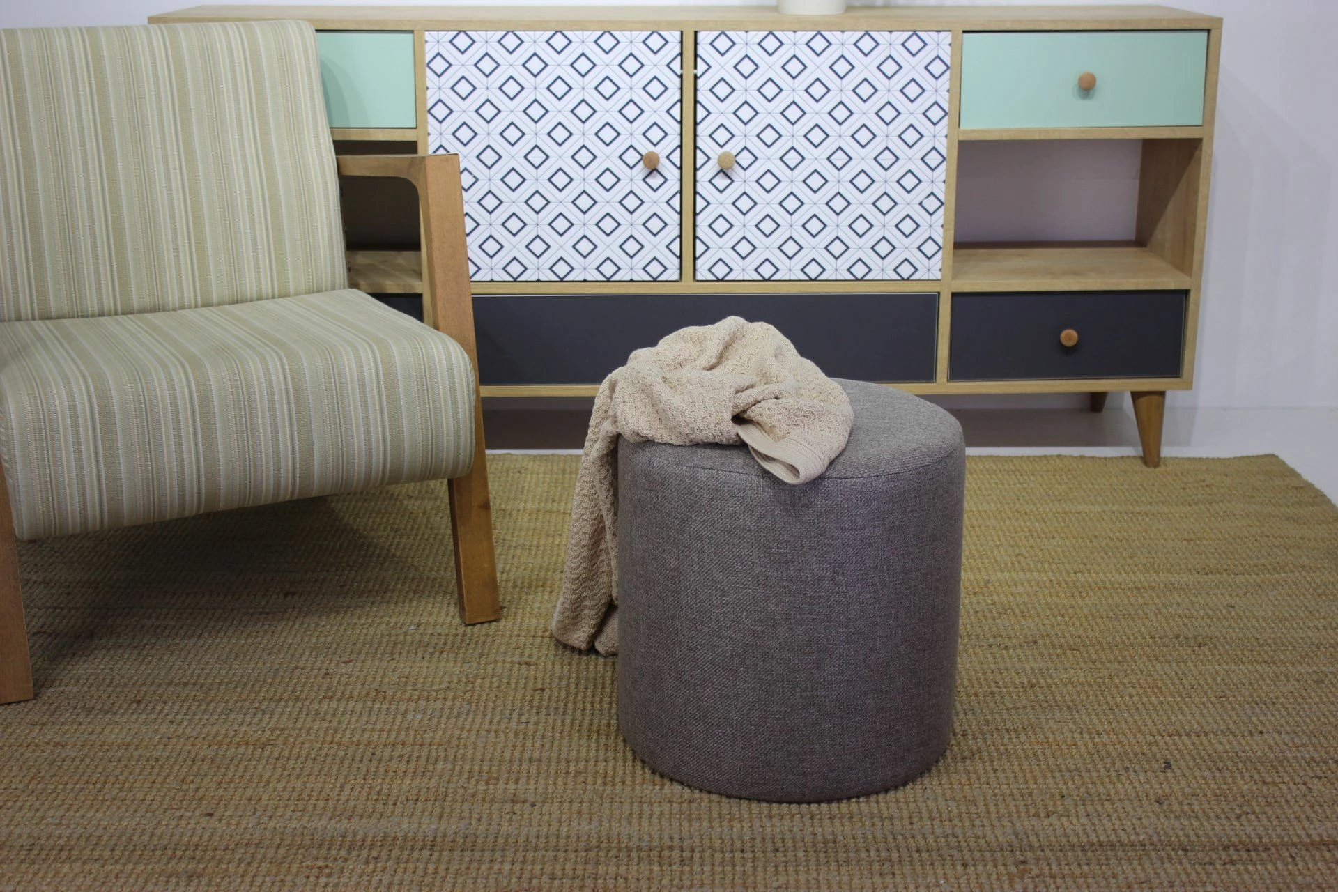 Puf silindrik Tuffet Atelier del Sofa, ngjyrë kafe