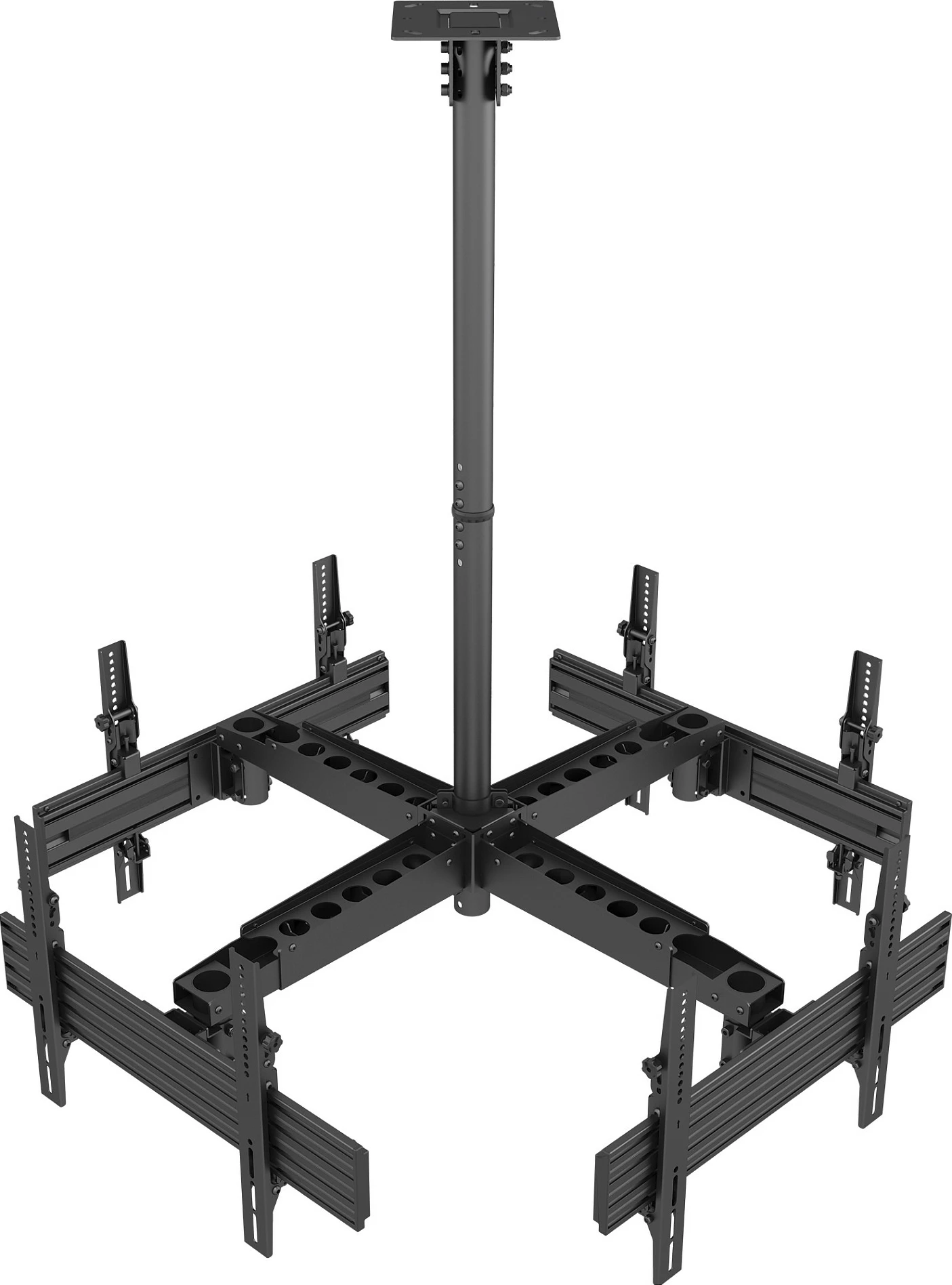 Mbajtëse tavani EQUIP Quad-Screen 4TFT, 4x 32-65", VESA 600x400, 120 kg, e zezë
