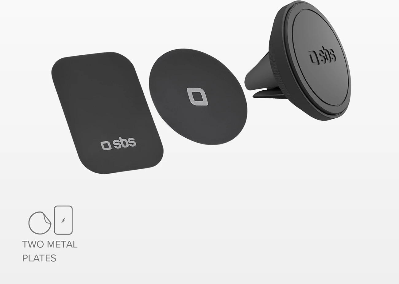 Mbajtës magnetik për celular SBS TESUPMAGMCLIP, për ventilator të makinës, i zi