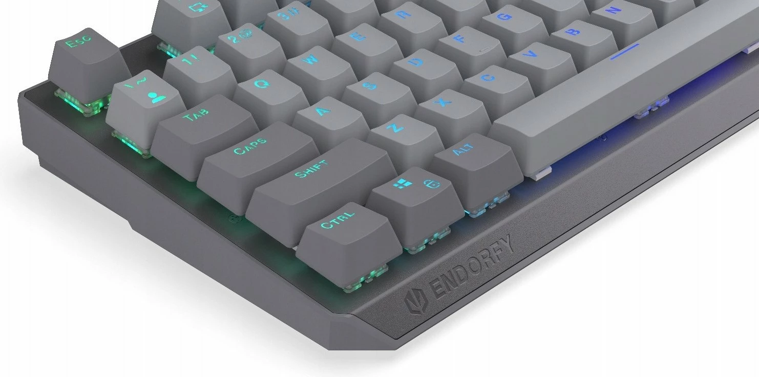 Tastierë mekanike Endorfy Thock V2 EY5A125, 100% full-size, RGB, US ANSI, switch ENDORFY Red, gri, set me 2 switch rezervë