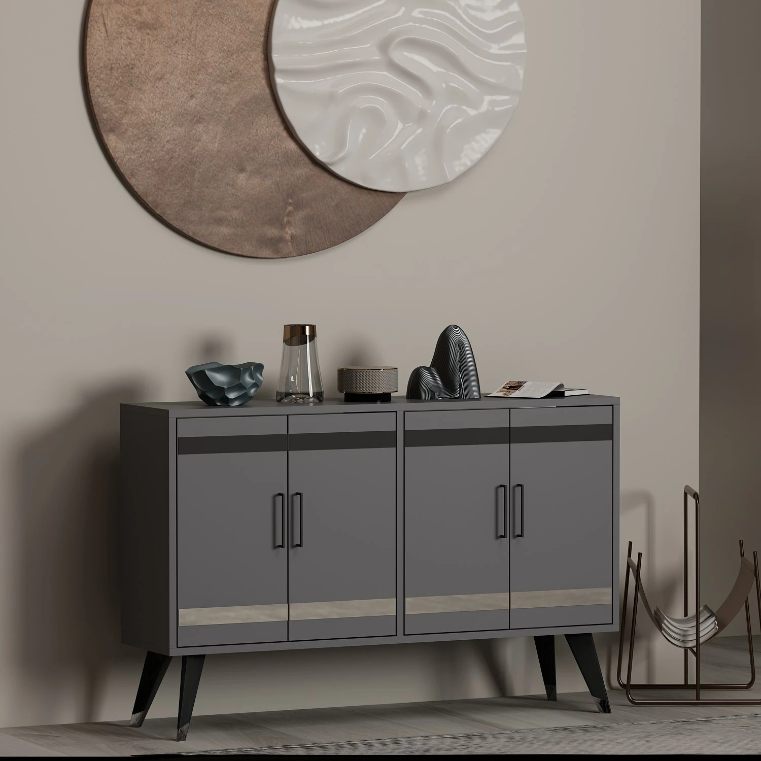 Konsolë TV, ngjyrë antracit, Skye Decor, İlda