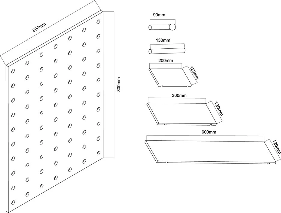 Organizues muri Maclean MC-131 WD, 60x80 cm, dru i çelët