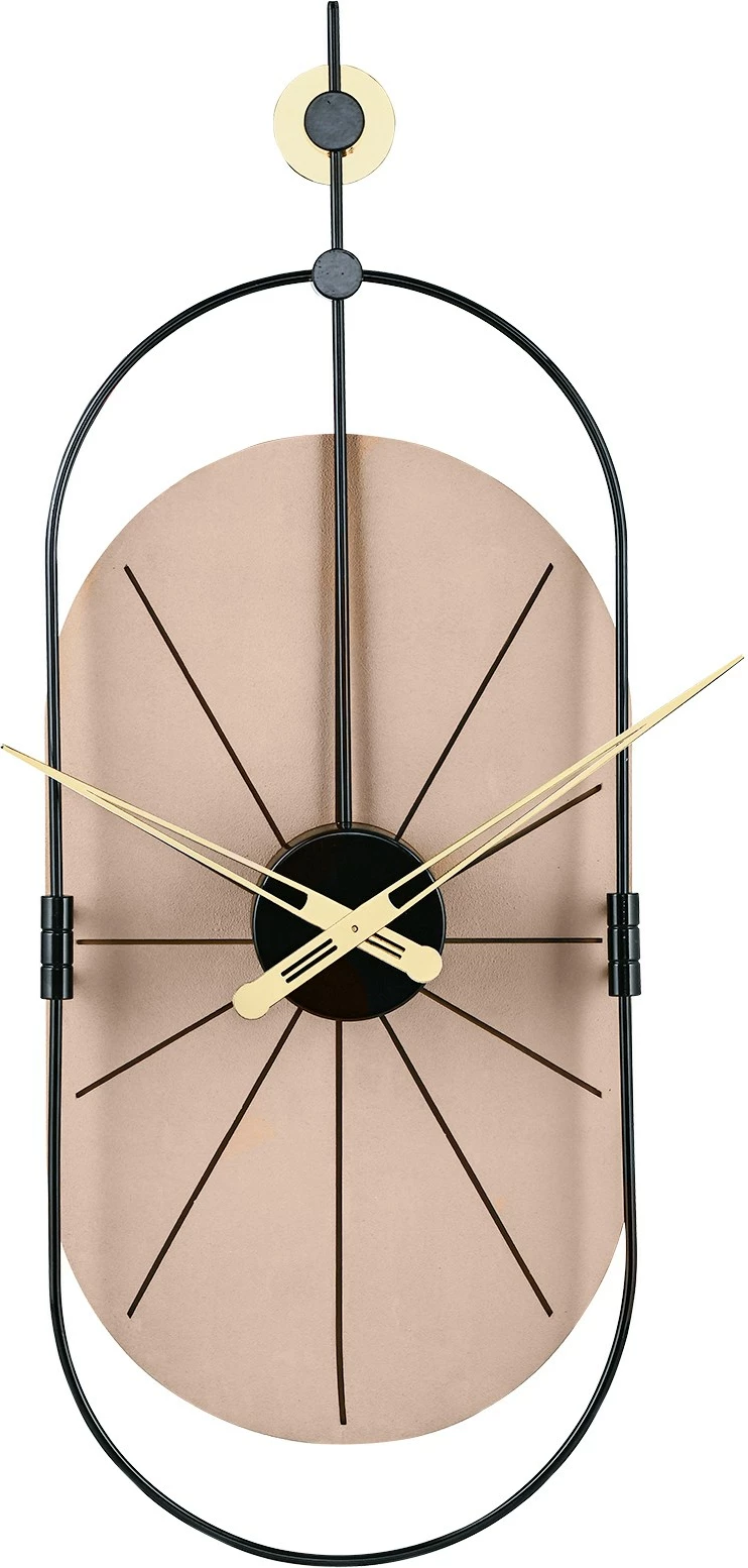 Orë muri dekorative Wallity, metal dhe MDF, ngjyrë kafe e zezë, 77x29cm