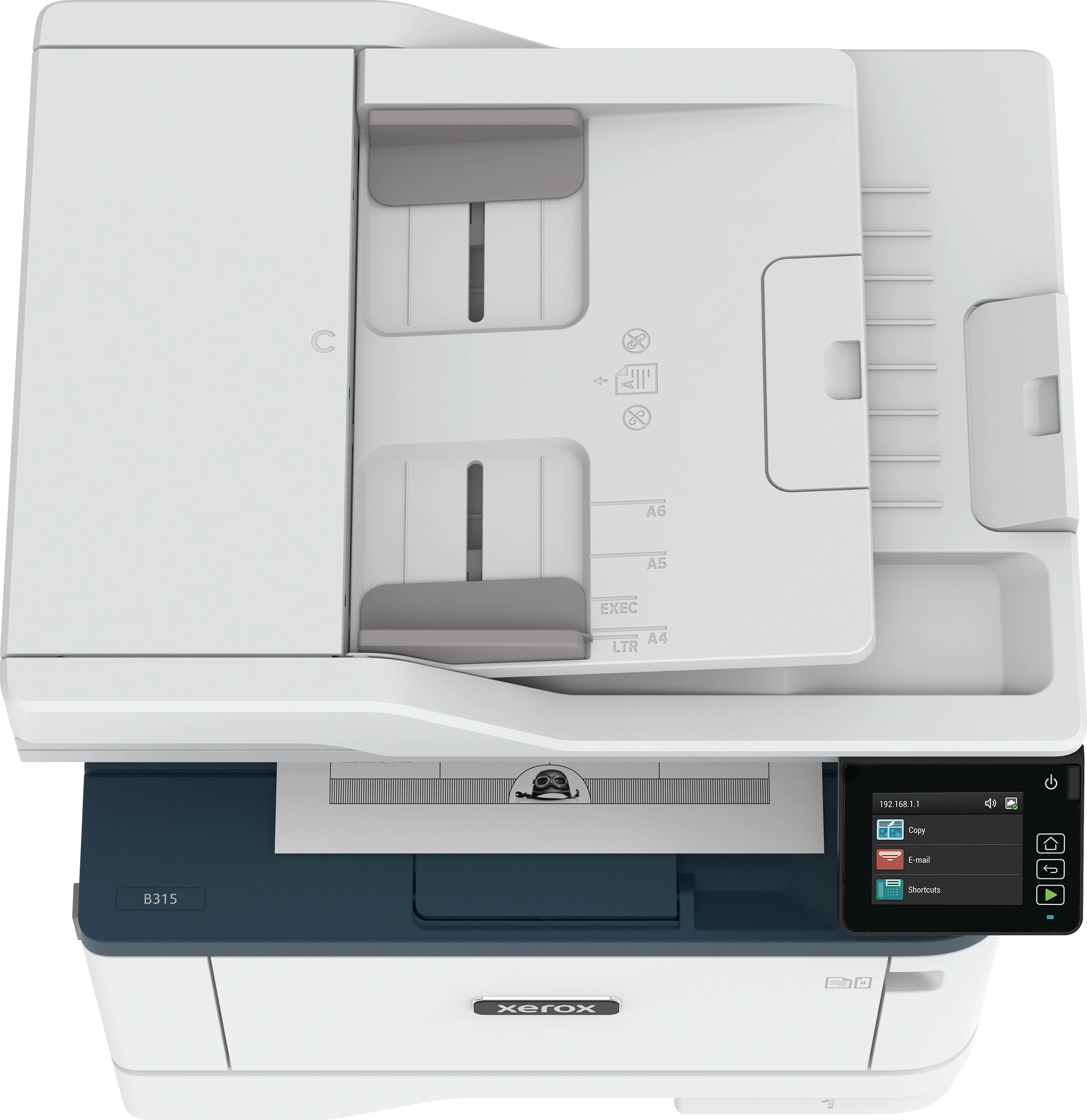 Printer multifunksional Xerox B315, laser, mono, wireless, duplex, 2 kaseta, 350 fletë, A4, blu/bardhë