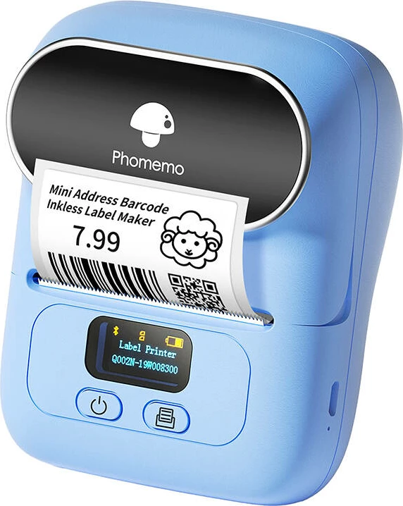 Printer etiketa Phomemo M110, portativ, Bluetooth/USB, i kaltër