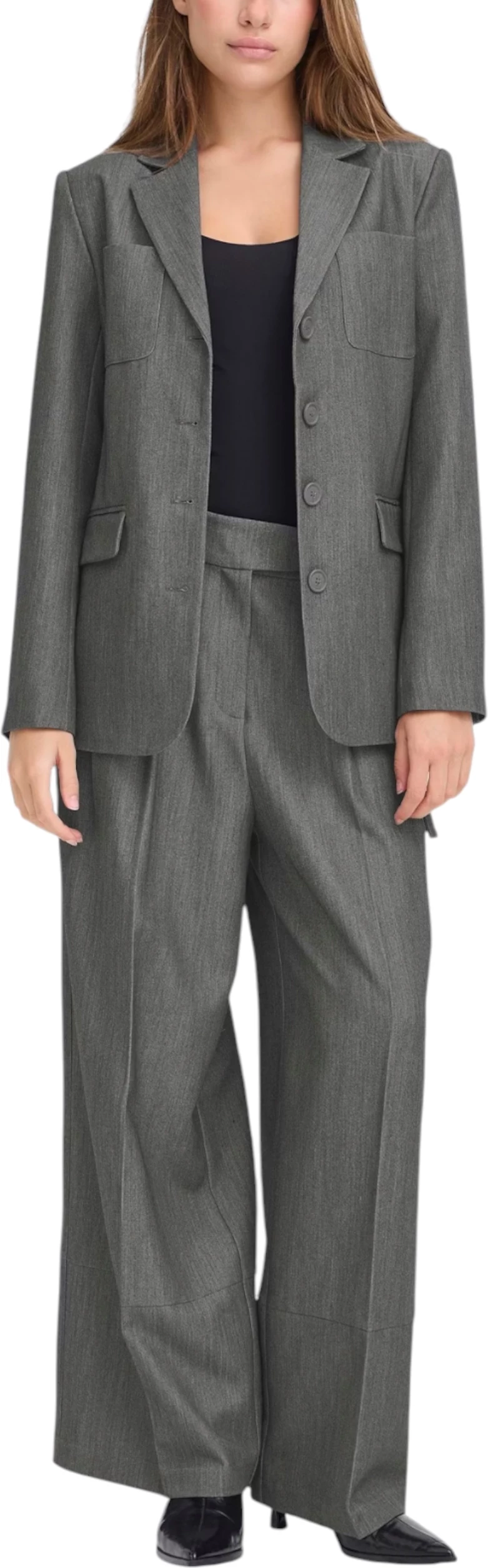 Blazer për femra Ichi IHFILANO BL 20124451, gri [Madhësia: 36]