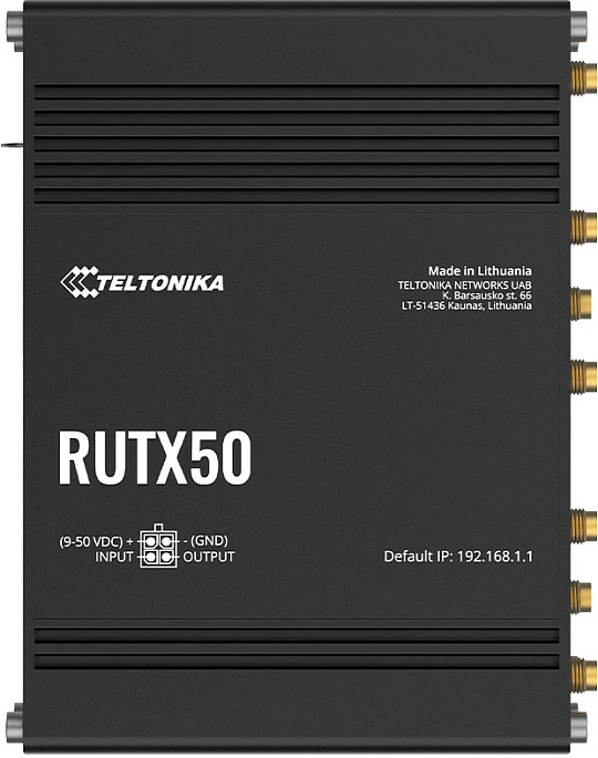 Router industrial Teltonika RUTX50, 5G, Wi-Fi 5 Dual-Band, 5x Gigabit Ethernet, Dual SIM, i zi