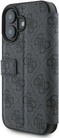 Mbështjellës Guess 4G Metal Logo për iPhone 16, e zezë