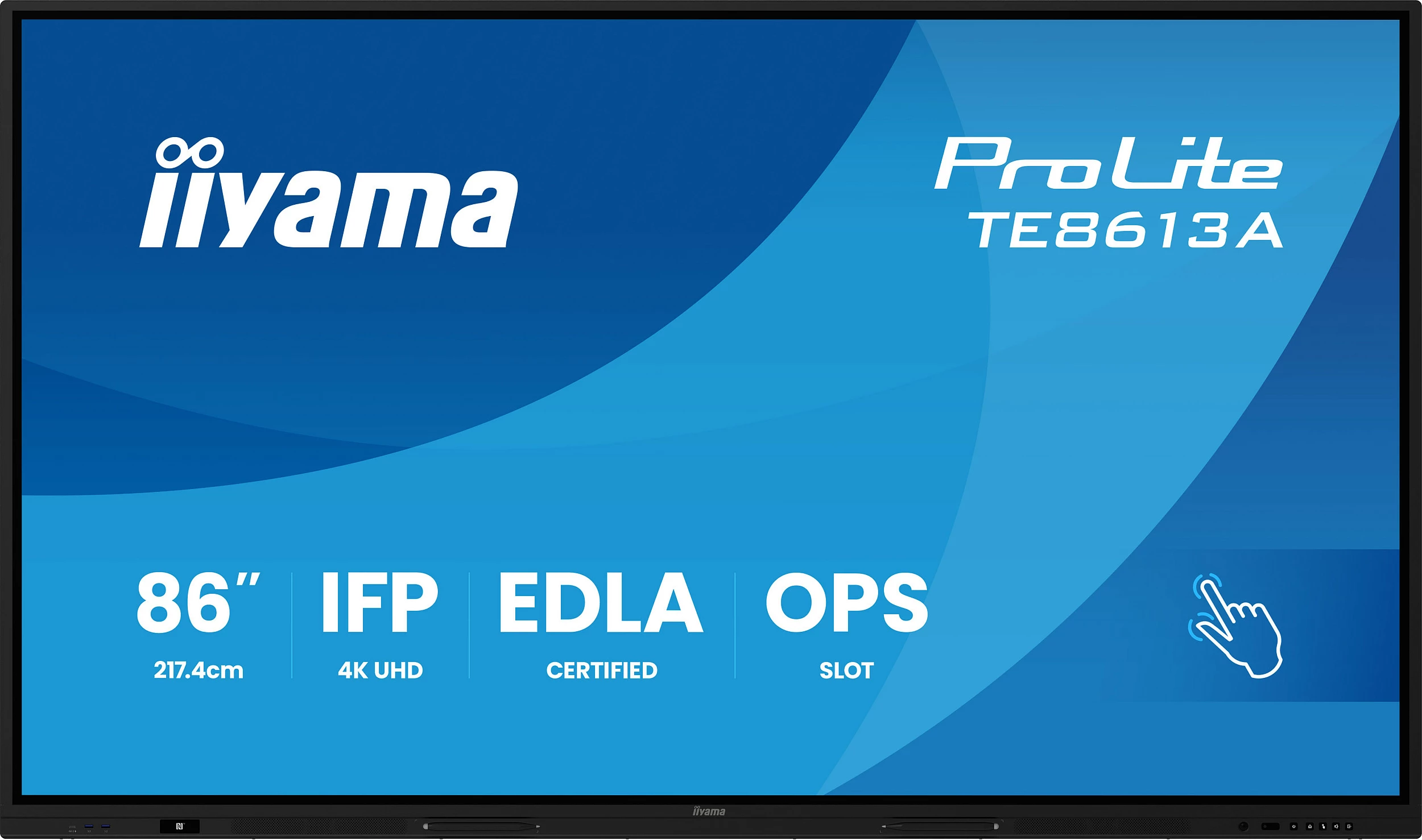 Ekran interaktiv iiyama ProLite TE8613A-B2AG, 86", 4K UHD, anti-glare, i zi