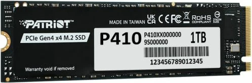 SSD i brendshëm PATRIOT P410 (P410P1TBM28H) 1TB M.2 2280 NVMe PCIe Gen4 x4, e zezë