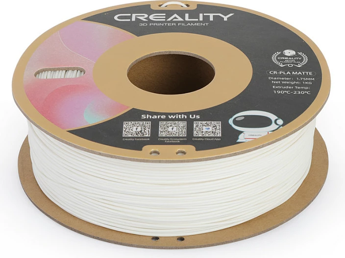 Filament për printer 3D Creality 3301010296, PLA 1.75mm 1kg, i bardhë