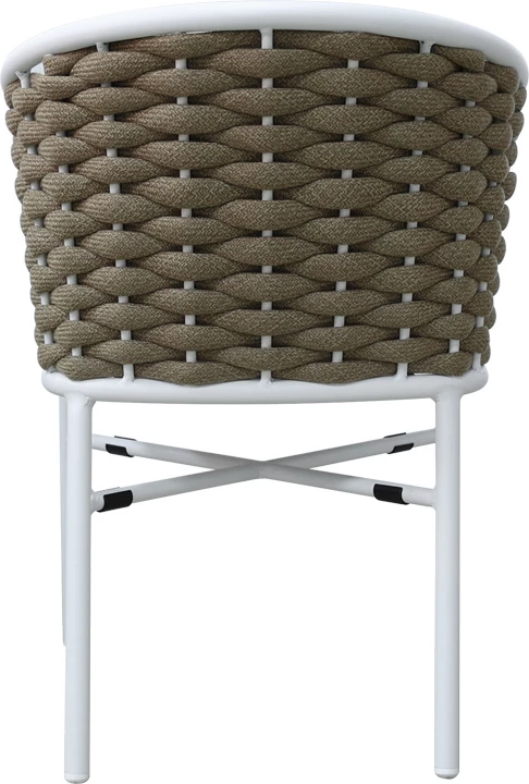 Karrige alumini Noevo e grumbullueshme me kornizë të bardhë-litar natyral 57x62x77cm