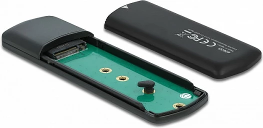Enclosure e jashtme DeLOCK M.2 USB-C, NVMe/SATA, 10 Gbit/s, e zezë
