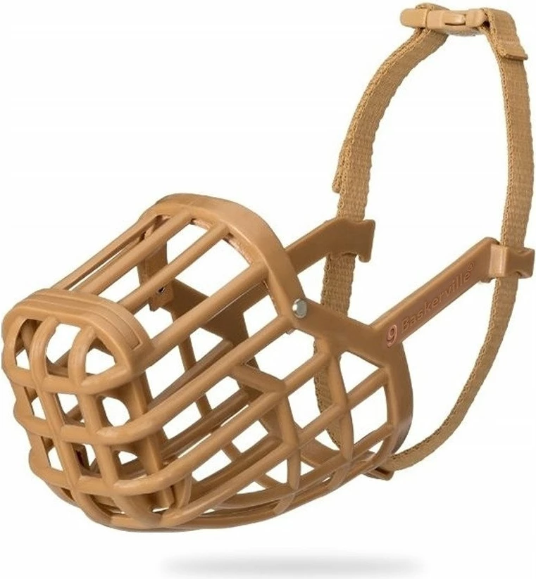Kaganec për qen Baskerville Classic 9 XL, perimetër 34 cm, gjatësi hunde 8.5 cm, plastikë, mbyllje me klips, bezhë