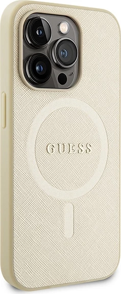 Mbështjellës Guess GUHMP15LPSAHMCB për iPhone 15 Pro 6.1", Saffiano MagSafe, Ari