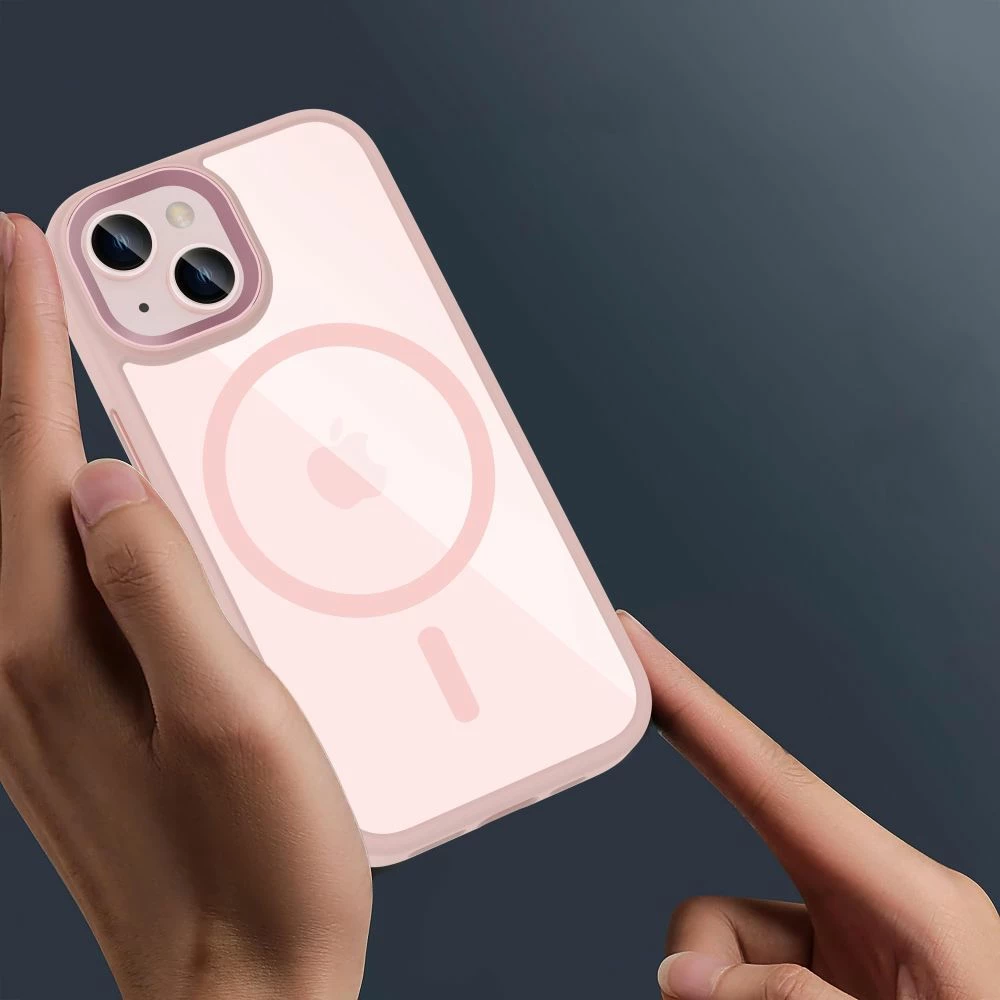 Mbështjellës Tech-Protect MagMat MagSafe për iPhone 15, Transparent Rozë