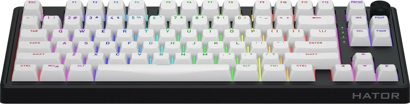 Tastierë mekanike Hator Skyfall 80 Wireless, RGB, 75%, bardhë-zi