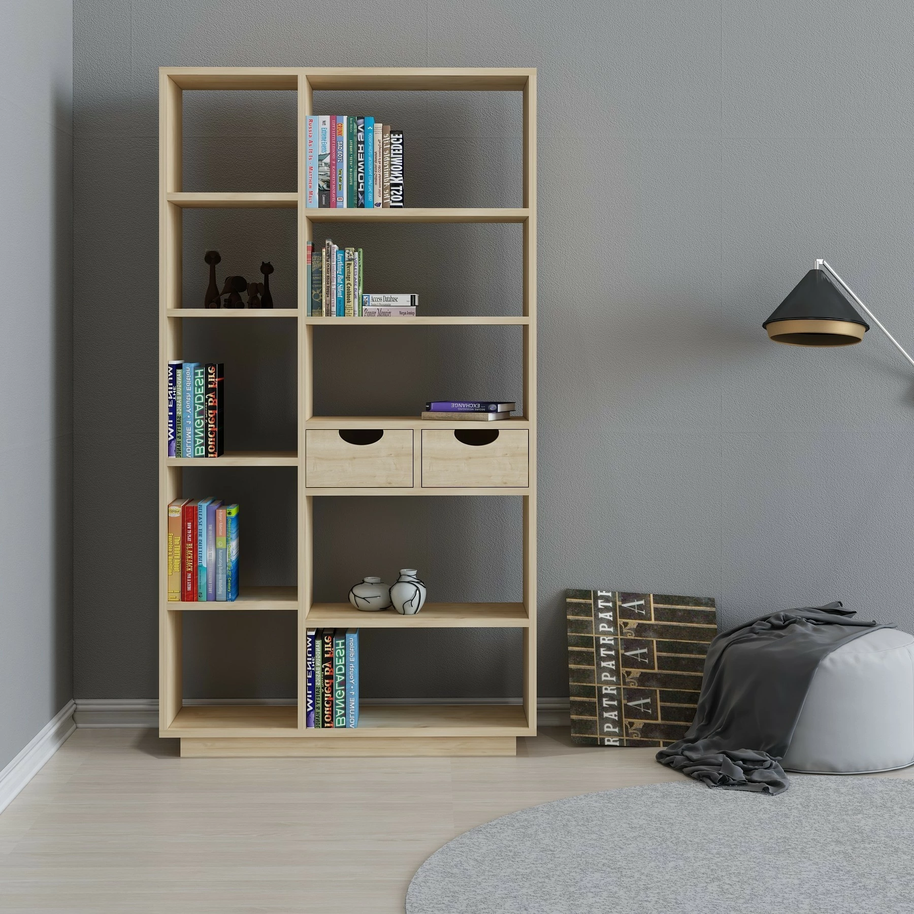 Raft librash Hanah Home, Luma, ngjyrë lisi