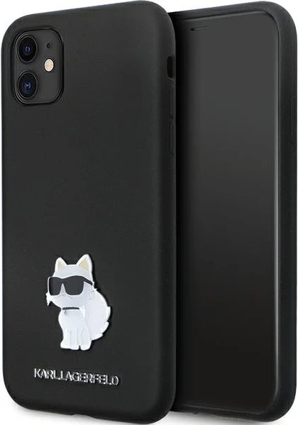 Mbështjellës Karl Lagerfeld KLHCN61SMHCNPK për iPhone 11/XR, silikon, i zi