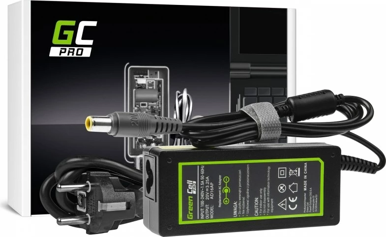 Karikues për laptop Green Cell AD16AP, 65W, i zi 