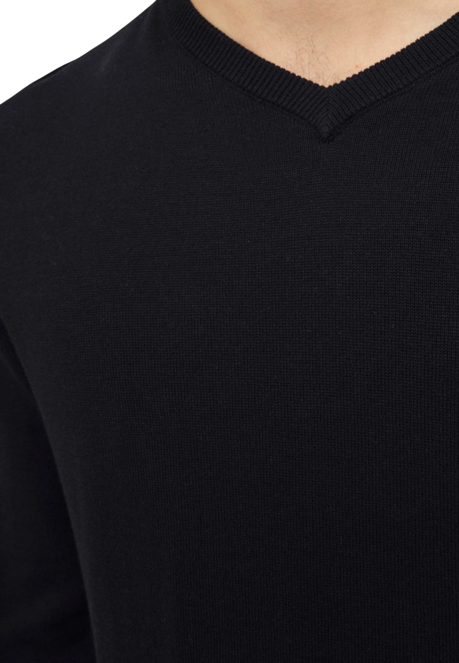 Xhemper për meshkuj Jack & Jones JJEBASIC Knit V-Neck NOOS, i zi [Madhësia: XS]