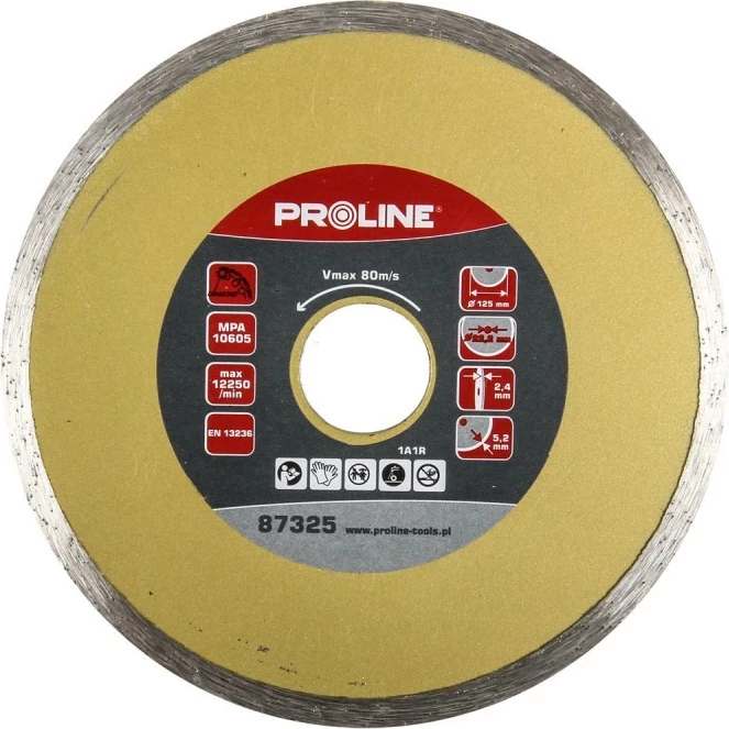 Disk diamant PROLINE 87103 180×2.6×5.5×22.23 mm, buzë e lëmuar
