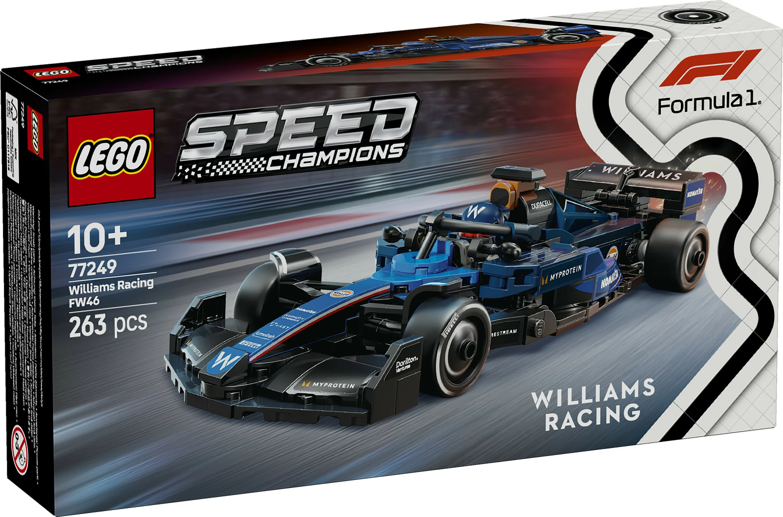 Set ndërtimi LEGO Williams Racing FW46 F1, 263 pjesë, shumëngjyrësh