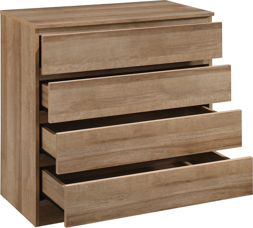 Komodë POLO me 4 sirtarë, ngjyrë lisi, 76x40x81 cm