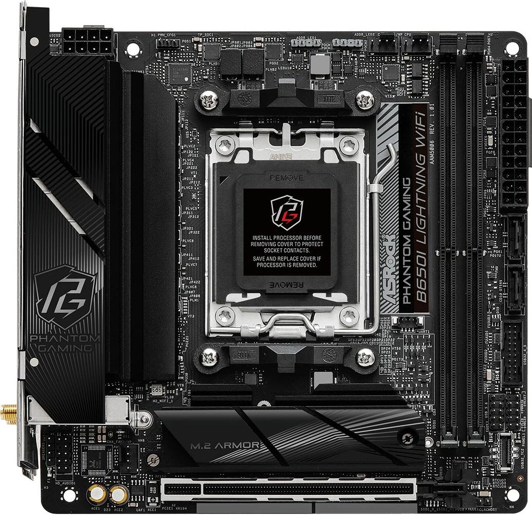 Pllakë amë ASRock B650I Lightning WiFi, Socket AM5, DDR5, Mini-ITX, e zezë
