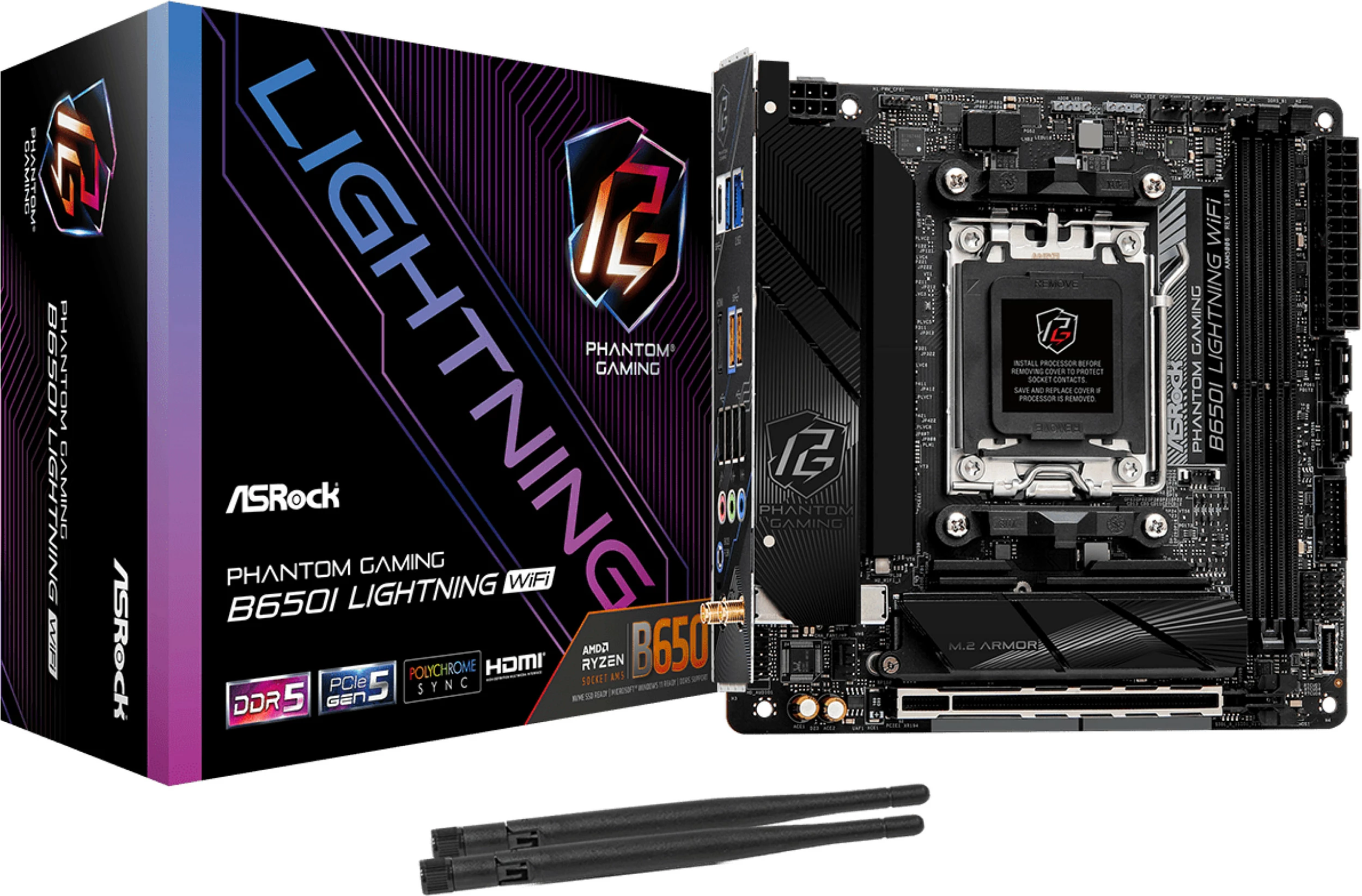 Pllakë amë ASRock B650I Lightning WiFi, Socket AM5, DDR5, Mini-ITX, e zezë