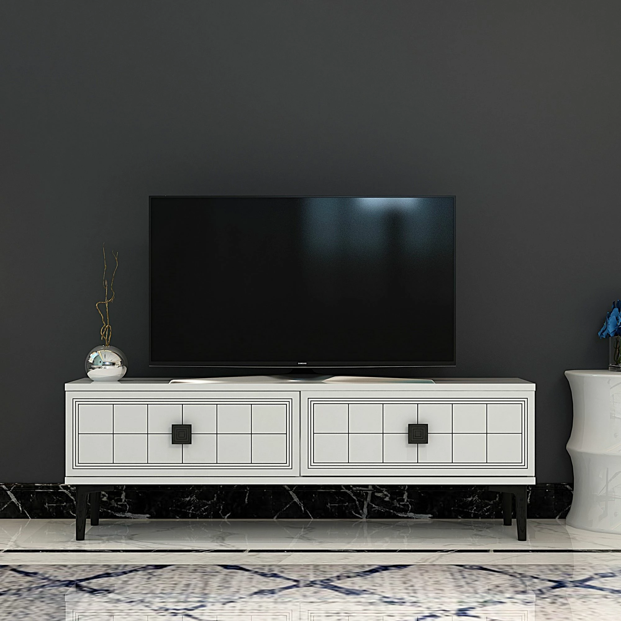 Komodë TV Skye Decor, e bardhë, Yuka 120