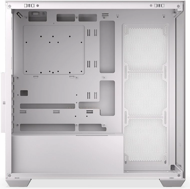 Kasë Krux Exo RGB KRXD009 Midi Tower, ATX/mATX/Mini-ITX, x4 120mm ARGB fan, x2 USB 3.0 + USB-C, e bardhë