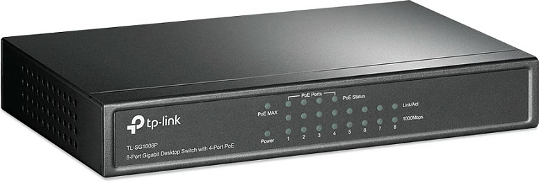 Switch TP-Link TL-SG1008P, 8 porta, PoE, Gigabit, metalik