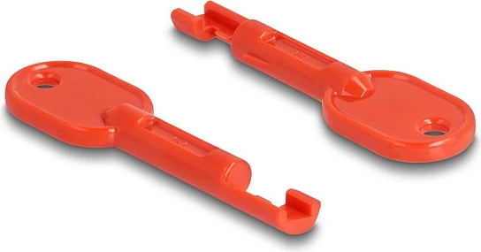 Bllokues porte RJ45 DeLOCK, set 10 copë + 1 çelës, i kuq